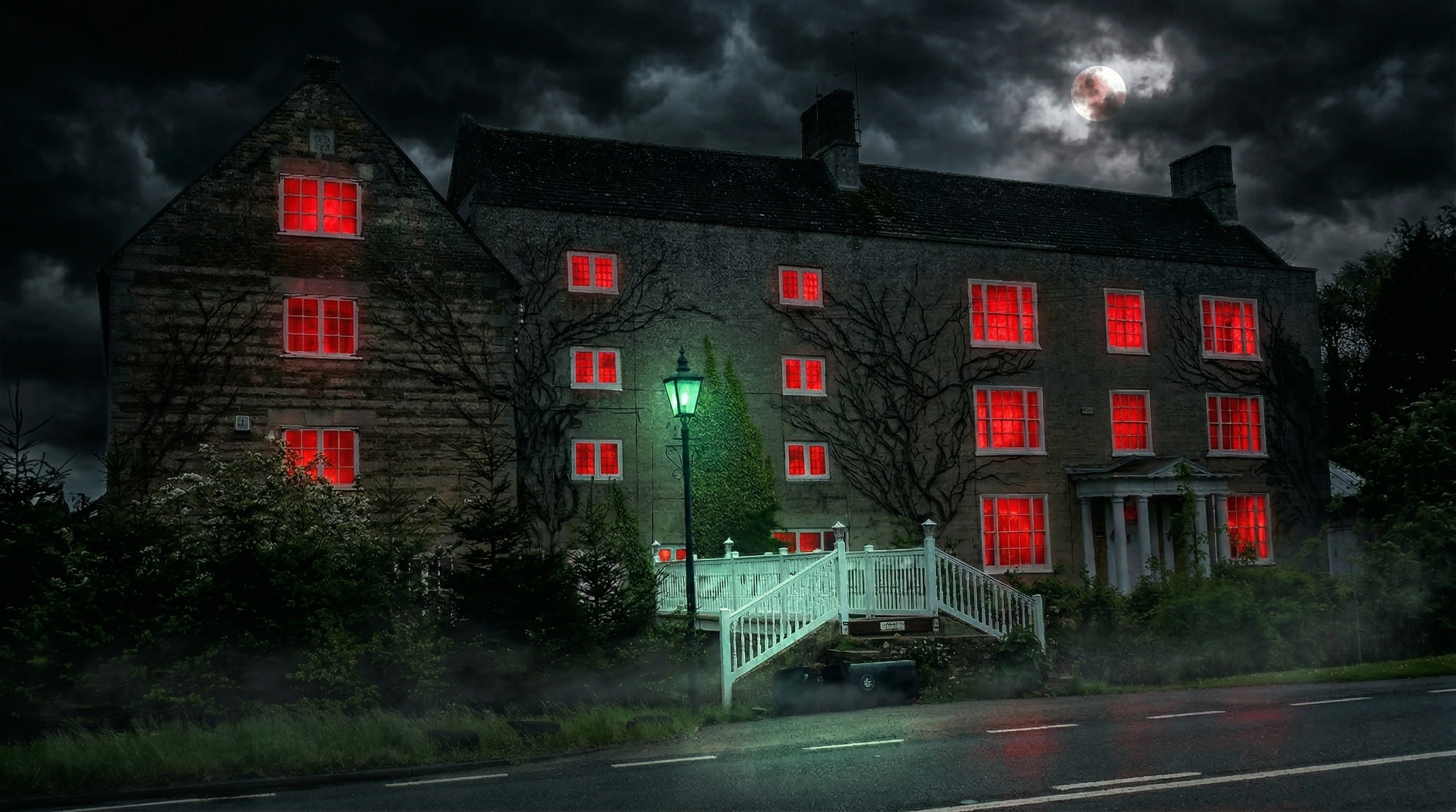 Molecey's Mill — a dark stone building shrouded in fog